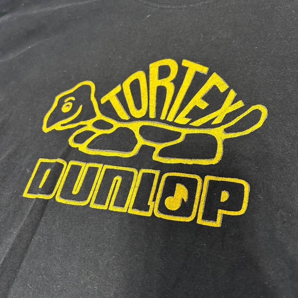 Dunlop Tortex Picks Turtle Logo Y2K Vintage T-Shirt Black Mens X-Large - Picture 2 of 6